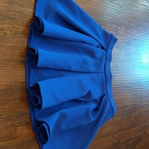 FOREVER21 SKATER SKIRT w ZIPPER- BRIGHT BLUE
